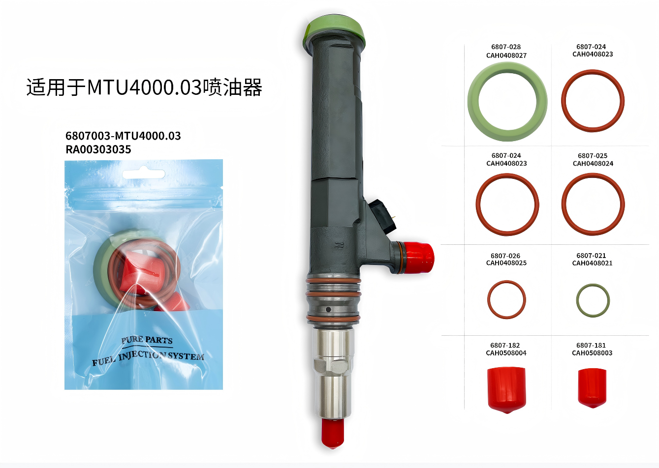 BOLHOTE Injector Repair Kit for MTU 4000.03 Engines (OE X594075000)